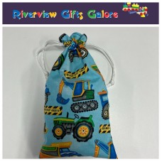 Marble Bag - Construction on Blue (marbles sold separately) Marble Bag - Construction on Blue (marbles sold separately)
